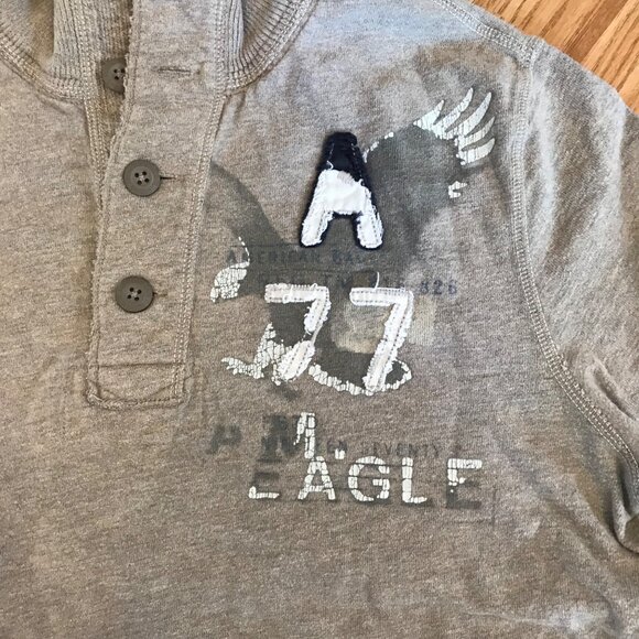 American Eagle Men's Size L Grey Graphic Vintage Fit Long Sleeve Sweatshirt Y2K - Picture 1 of 12